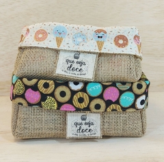 Cesta Doces Biscoitos - Logotipo - Cesta de Guloseimas - Tag Personalizada - Juta & Tecido - comprar online