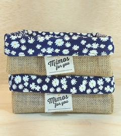 Cesta Dia das Avós - Azul Margaridas - Cesta de Presentes - Craft.Mimo