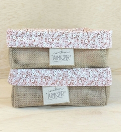 Cesta Floral Vermelho - Raminhos - Gratidão - Cesta de Presentes - Tag Personalizada - Juta & Tecido - comprar online