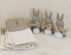 Coelho de Mesa Floral Caramelo - Enfeite de Páscoa