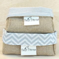 Cesta de Páscoa Estampas Geométricas - Doceria - Logotipo - Cesta de Presentes - Tag Personalizada - Juta & Tecido - comprar online