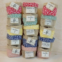 Cachepô Festas & Eventos - Linho - Paleta de Rosa - Brinde e Lembrancinha - Tag Personalizada - Juta & Tecido - loja online
