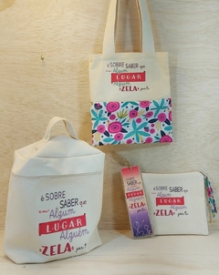 Ecobag Etiqueta Personalizada - Zela Por Ti - Poá Lilás - Presente Personalizado