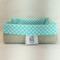 Cesta Avós Enchem o Mundo de Amor - Poá Bege - Cesta Dia das Avós - Craft.Mimo