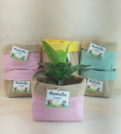 Cachepô Menina da Polinésia - Lembrancinha de Aniversário - Tag Personalizada - Juta & Tecido na internet