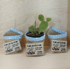 Rótulo Cachepô de Juta - Estampas Verde Menta - Juta & Tecido - loja online