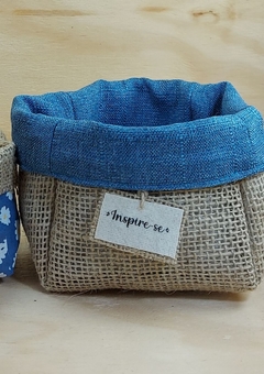 Cachepô Plante o Bem, Queira o Bem, o Resto Vem - Linho - Tag Personalizada - Juta & Tecido - comprar online