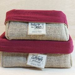 Cesta Dia das Mães - A Melhor Mãe do Mundo - Estampas - Cesta de Presentes - Tag Personalizada - Juta & Tecido - loja online