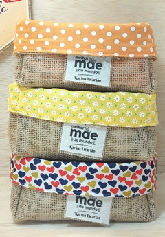 Cesta Dia das Mães - Margaridas - Cores & Tags - Cesta de Presentes - Tag Personalizada - Juta & Tecido