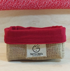 Cesta Doces Balas de Coco - Logotipo - Cesta de Guloseimas - Tag Personalizada - Juta & Tecido - Craft.Mimo