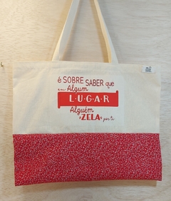 Ecobag Etiqueta Personalizada - A Melhor Mãe do Mundo - Floral Vermelho - Brinde Escolar - loja online