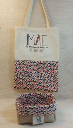 Ecobag Mãe de Primeira Viagem - Corações Coloridos - Presente Personalizado - comprar online