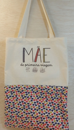 Ecobag Mãe de Primeira Viagem - Corações Azul - Presente Personalizado - comprar online