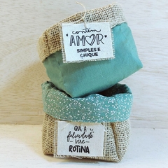 Cachepô Estampas e Cores do Verão - Tag Personalizada - Juta & Tecido - Craft.Mimo
