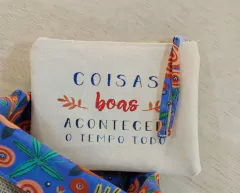 Necessaire Positividade - Lembrancinha Personalizada - Lona 100% Algodão - comprar online