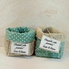 Cachepô Obrigado pela Presença Floral - Verde Menta - Lembrancinha - Juta e Tecido - Tag Personalizada