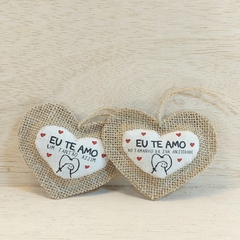 Pingente Coração - Personalizado - Juta com Enchimento - comprar online