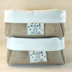 Cesta Dia dos Namorados - Amo Você - Azul - Cesta de Presentes - Tag Personalizada - Juta & Tecido - loja online