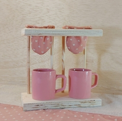 Mini Coador Coração Rosé - Lembrancinha Personalizada - Craft.Mimo