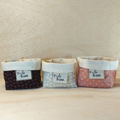 Cachepô Eu Te Amo - Coração - Rosé - Tag Personalizada - Algodão Cru, Cores e Estampas - Craft.Mimo