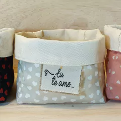 Cachepô Eu te Amo - Coração - Cores - Tag Personalizada - Algodão Cru, Cores e Estampas na internet