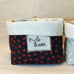 Cachepô Eu te Amo - Coração - Cores - Tag Personalizada - Algodão Cru, Cores e Estampas - comprar online