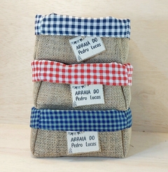 Cesta Aniversário Arraiá - PicNic - Xadrez - Tag Personalizada - Lembrancinha