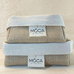 Cesta de Presentes - Linho Cru - Mensagens - Logotipo Personalizado - Mercearia, Empório e Guloseimas - loja online