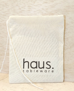 Saquinho Logotipo - Lembrancinha - Estampa Personalizada - Algodão Cru com Cordão Embutido - 10x13cm - Craft.Mimo