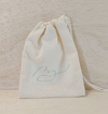 Saquinho Logotipo - Lembrancinha - Estampa Personalizada - Algodão Cru com Cordão Embutido - 10x13cm
