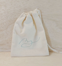Saquinho Logotipo - Lembrancinha - Estampa Personalizada - Algodão Cru com Cordão Embutido - 10x13cm