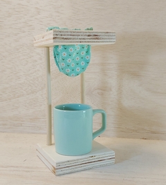 Mini Coador com Porta Sachês - Verde Menta - Poá - loja online