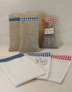 Saquinho Festa Junina - Detalhe em Tecido - Tag Personalizada - Lembrancinha