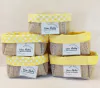 Cesta Doces Balas de Coco - Logotipo - Cesta de Guloseimas - Tag Personalizada - Juta & Tecido