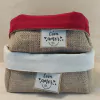 Cesta Juta & Linho - Com Amor - Linho Vermelho e Algodão Cru - Logotipo - Cesta de Presentes - Tag Personalizada