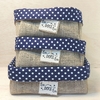 Cesta Poá - Lar Doce Lar - Azul - Cesta de Presentes - Tag Personalizada - Juta & Tecido