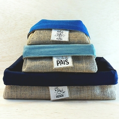 Cesta Tons de Azul - Linho - Dia dos Pais - comprar online