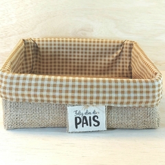 Cesta Xadrez Cinza e Preto - Dia dos Pais - Craft.Mimo