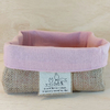 Cesta Pequeno Príncipe - Rosa Liso - Juta e Tecido - Tag Personalizada - Lembrancinha de Aniversário