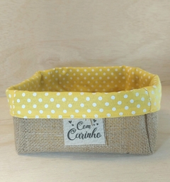 Cesta Poá - Amor e Felicidade - Cores Alegres - Cesta de Presentes - Tag Personalizada - Juta & Tecido na internet