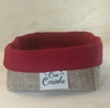 Cesta Juta & Linho - Com Carinho - Vermelha - Cesta de Presentes - Tag Personalizada