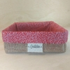 Cesta Floral Vermelho - Raminhos - Gratidão - Cesta de Presentes - Tag Personalizada - Juta & Tecido