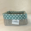 Cesta Poá - Verde Menta - Cesta de Presentes - Tag Personalizada - Juta & Tecido