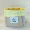 Cachepô Grande Que a Felicidade Vire Rotina - Floral Amarelo - Tag Personalizada - Juta & Tecido