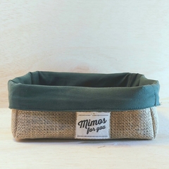 Cesta Juta & Linho - Contém Amor - Verde Cana- Cesta de Presente Personalizada - Craft.Mimo