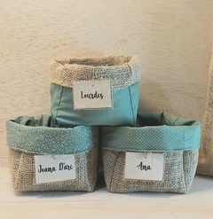 Cachepô Menta Estampas Delicadas - Nomes - Um Nome Por Peça - Juta & Tecido