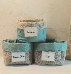 Cachepô Verde Primavera - Nomes - Um Nome Por Peça - Juta & Tecido - Craft.Mimo