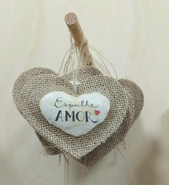 Imagem do Pingente Coração - Personalizado - Juta com Enchimento