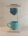Mini Coador Filtro Xadrez Azul e Verde - Lembrancinha Personalizada