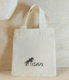 Sacolinha Minibag Logotipo - Haras - Personalizada - Estampa Padrão - Algodão Cru - Brinde Personalizado